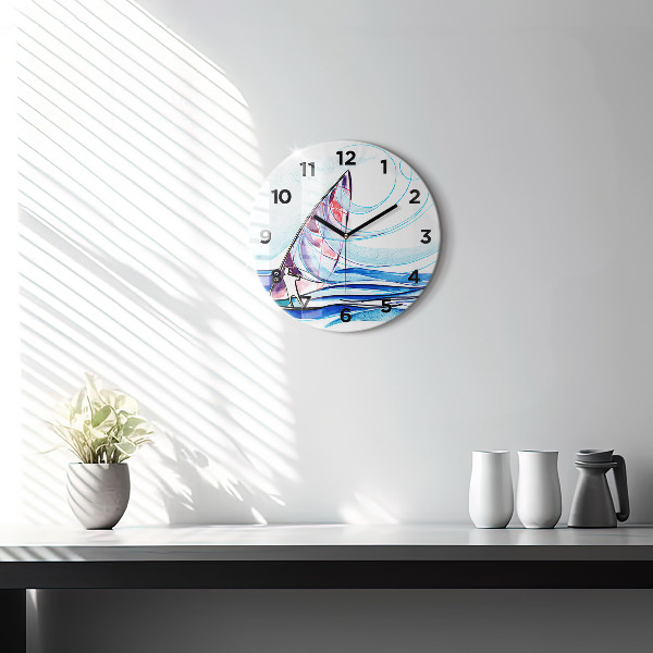 Round glass clock Surfboard