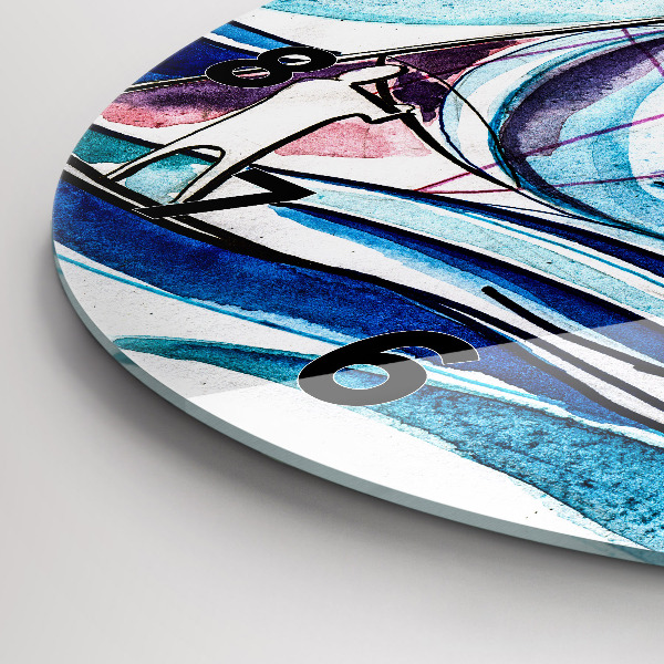 Round glass clock Surfboard