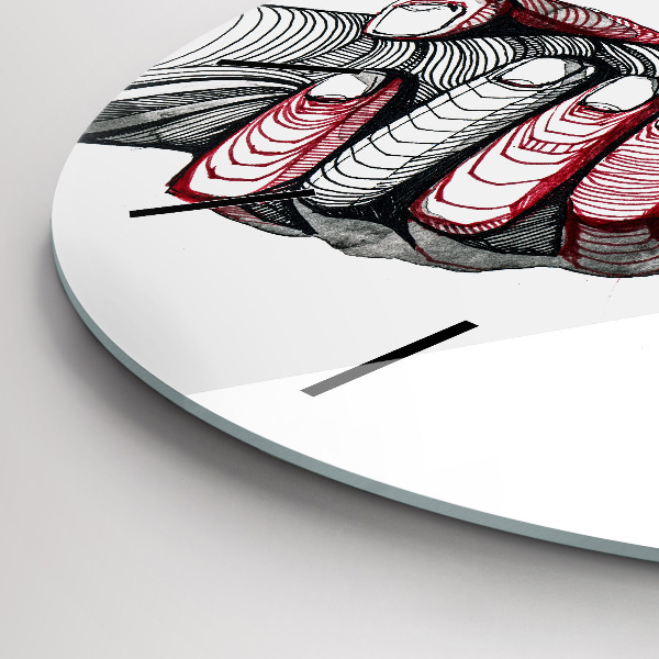 Round glass clock Holding hands