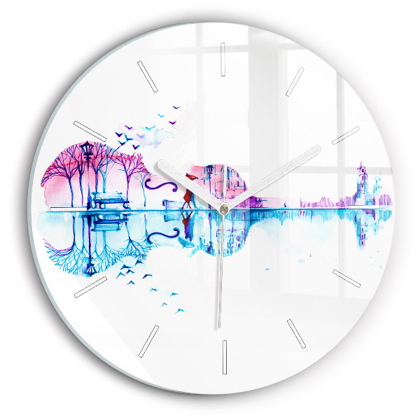 Round glass clock Cello Park Lake
