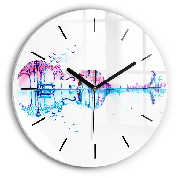 Round glass clock Cello Park Lake