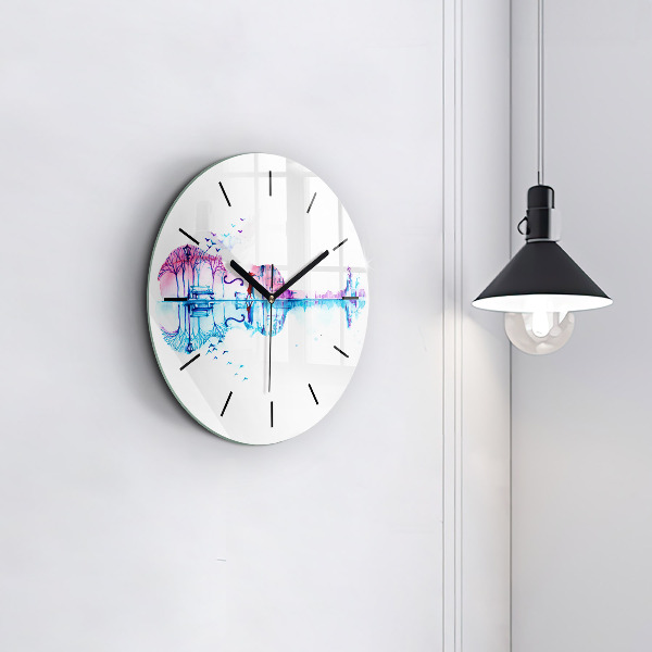 Round glass clock Cello Park Lake