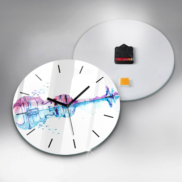 Round glass clock Cello Park Lake