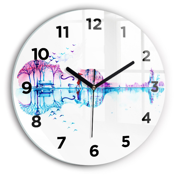 Round glass clock Cello Park Lake