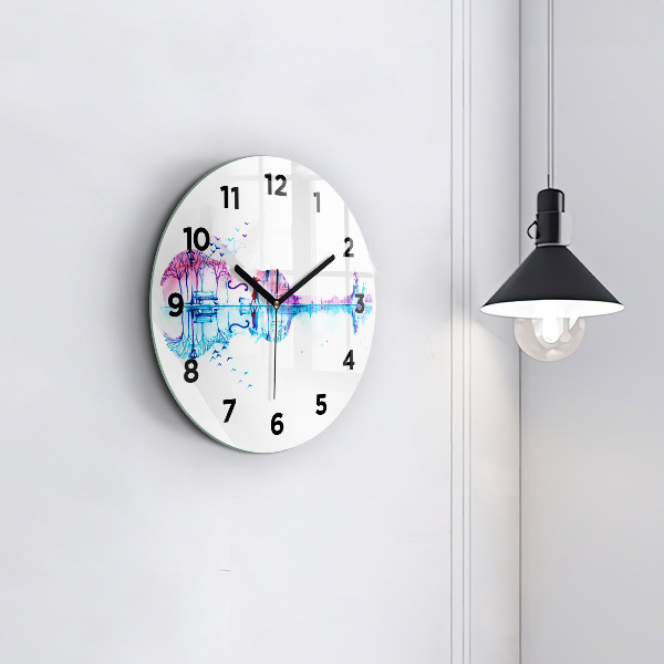 Round glass clock Cello Park Lake
