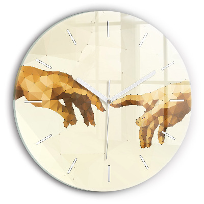 Round glass clock Creation of Adam