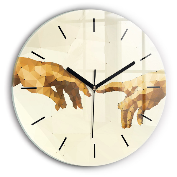 Round glass clock Creation of Adam