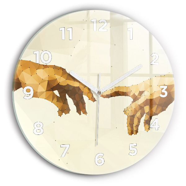 Round glass clock Creation of Adam
