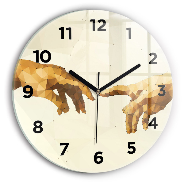 Round glass clock Creation of Adam