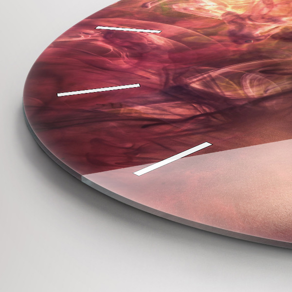 Round glass clock Portrait of a woman