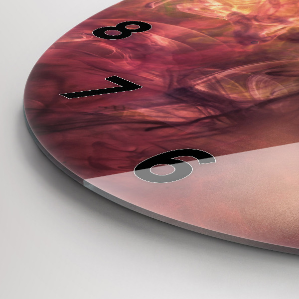 Round glass clock Portrait of a woman
