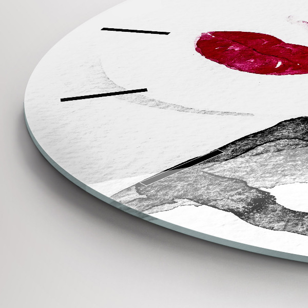 Round glass clock Portrait of a woman