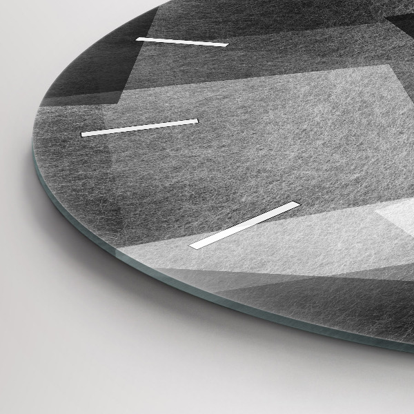 Round glass clock Geometric abstraction