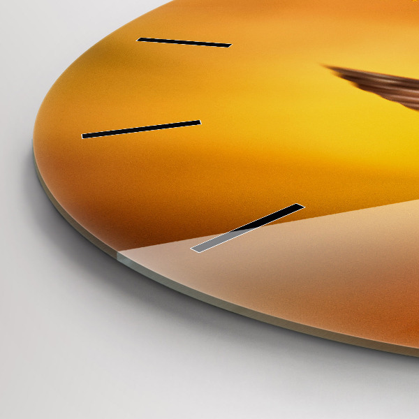 Round glass clock Hummingbird bird