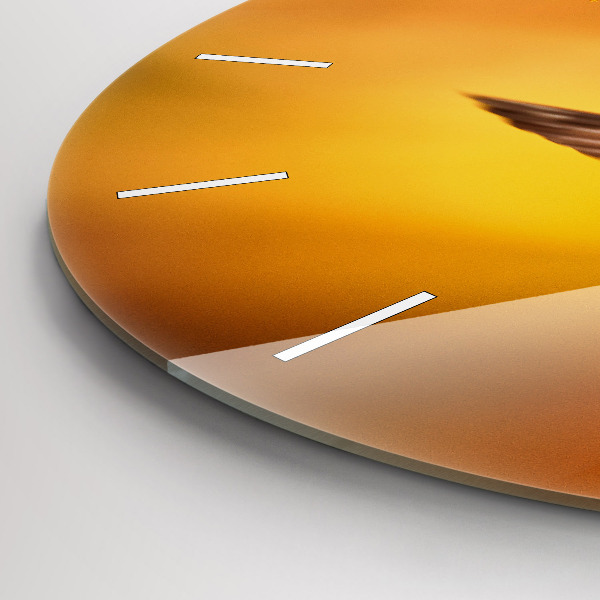 Round glass clock Hummingbird bird