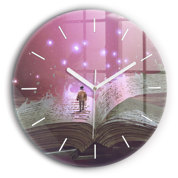 Round glass clock Abstraction book