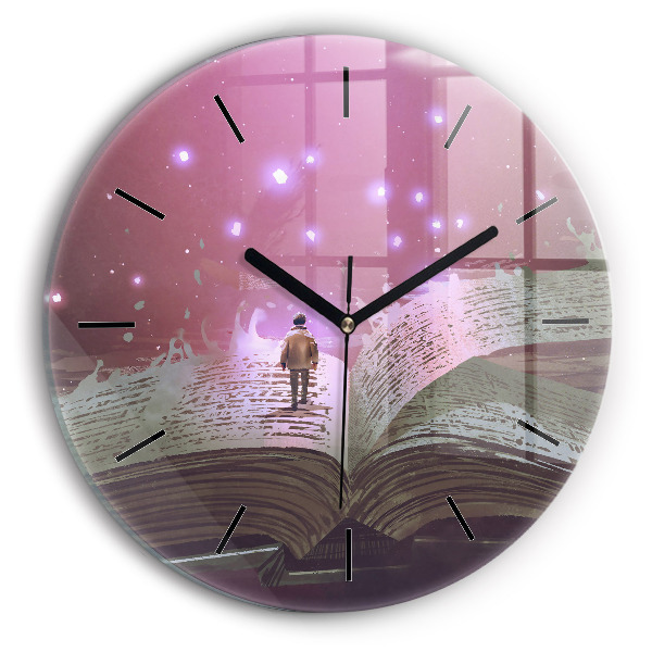 Round glass clock Abstraction book