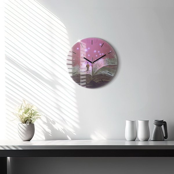Round glass clock Abstraction book