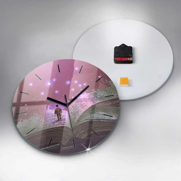 Round glass clock Abstraction book
