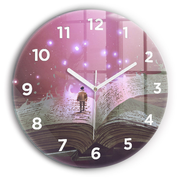 Round glass clock Abstraction book