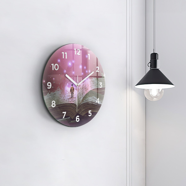 Round glass clock Abstraction book