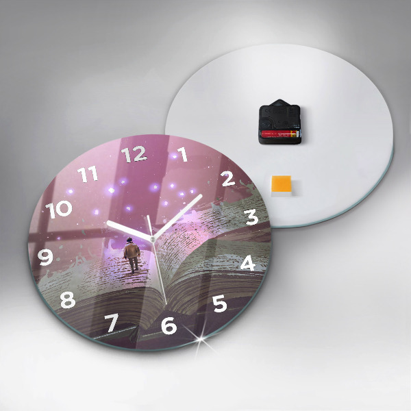 Round glass clock Abstraction book