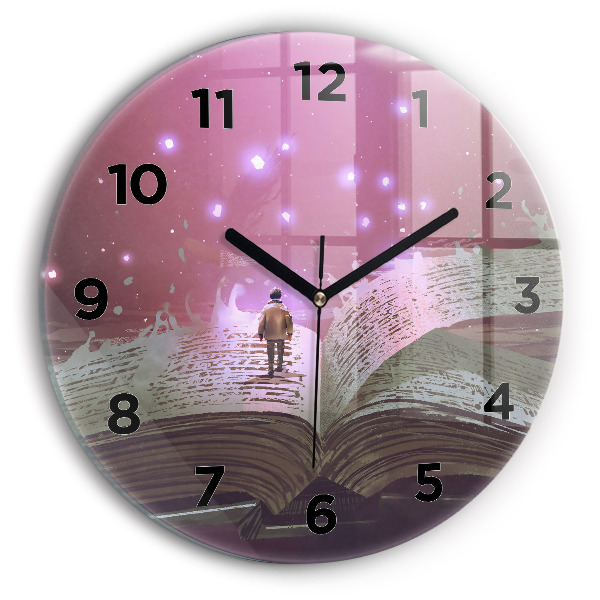 Round glass clock Abstraction book