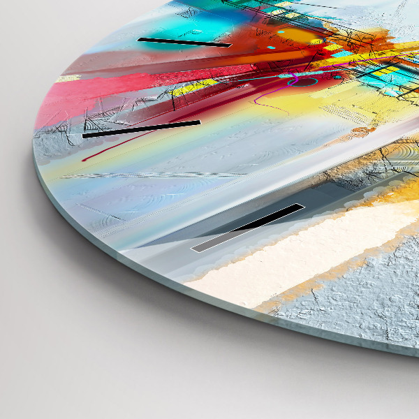 Round glass clock Abstract bridge