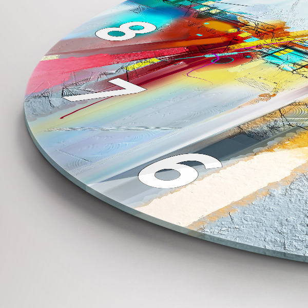 Round glass clock Abstract bridge