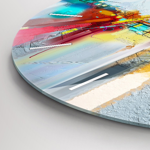 Round glass clock Abstract bridge