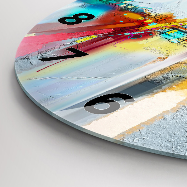 Round glass clock Abstract bridge
