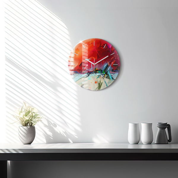 Round glass clock Rows of spices