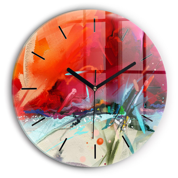 Round glass clock Rows of spices
