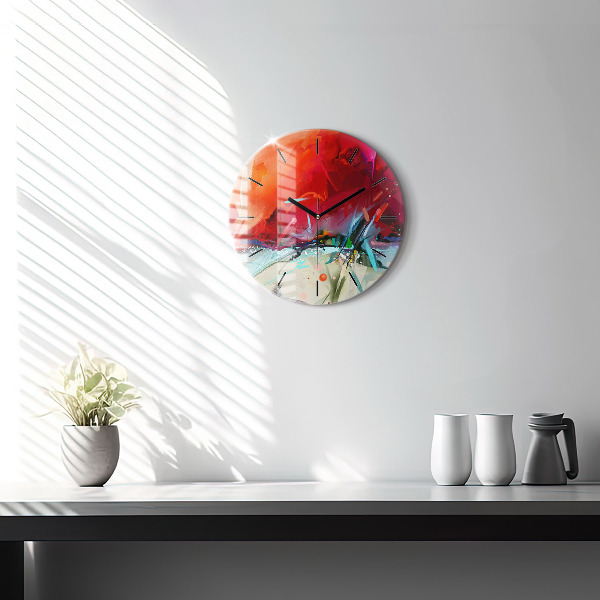 Round glass clock Rows of spices