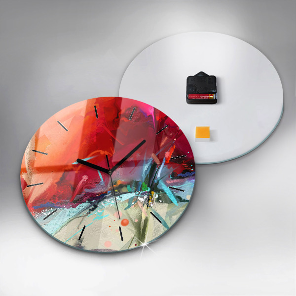 Round glass clock Rows of spices