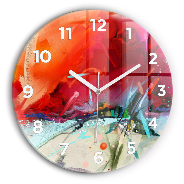 Round glass clock Rows of spices