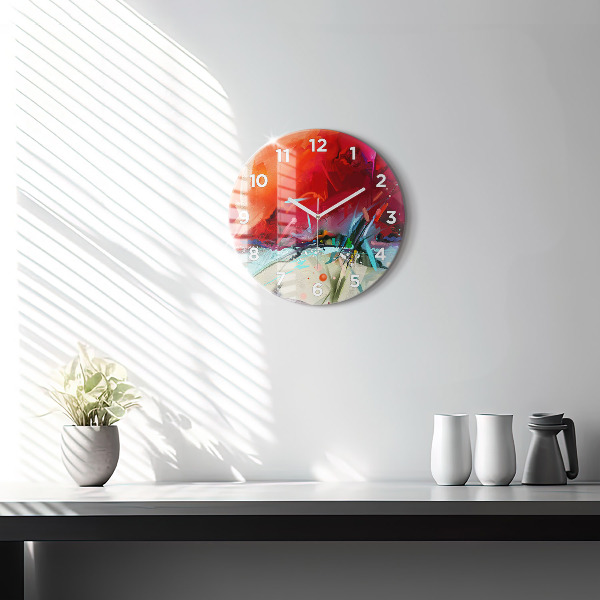 Round glass clock Rows of spices