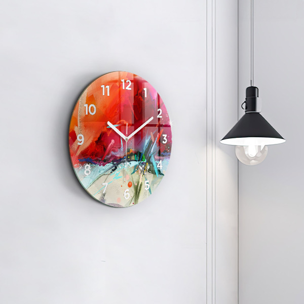 Round glass clock Rows of spices