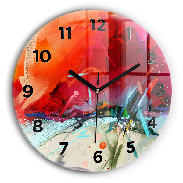 Round glass clock Rows of spices