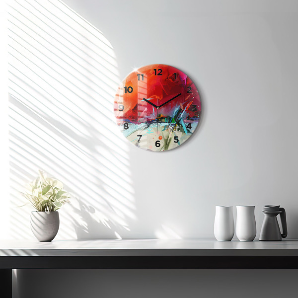 Round glass clock Rows of spices