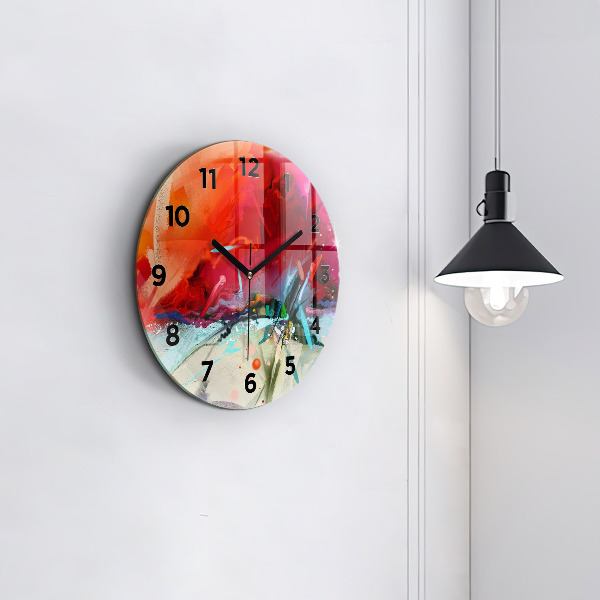 Round glass clock Rows of spices