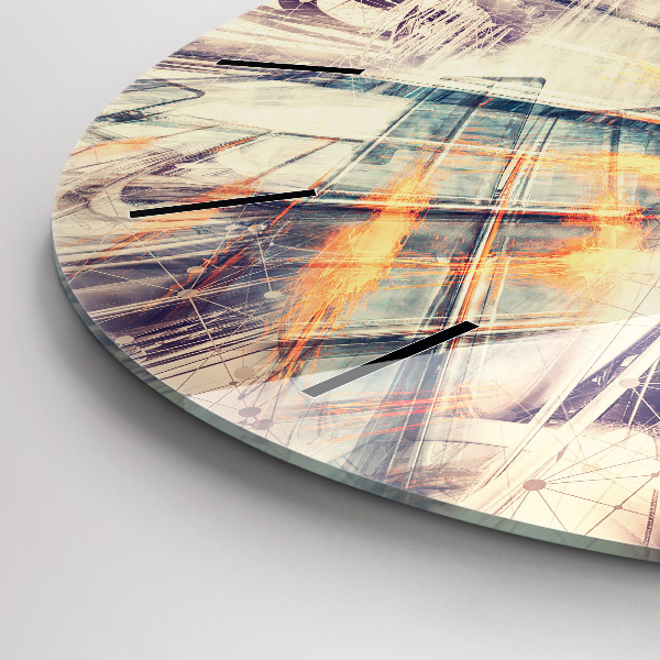 Round glass clock Abstract mechanism