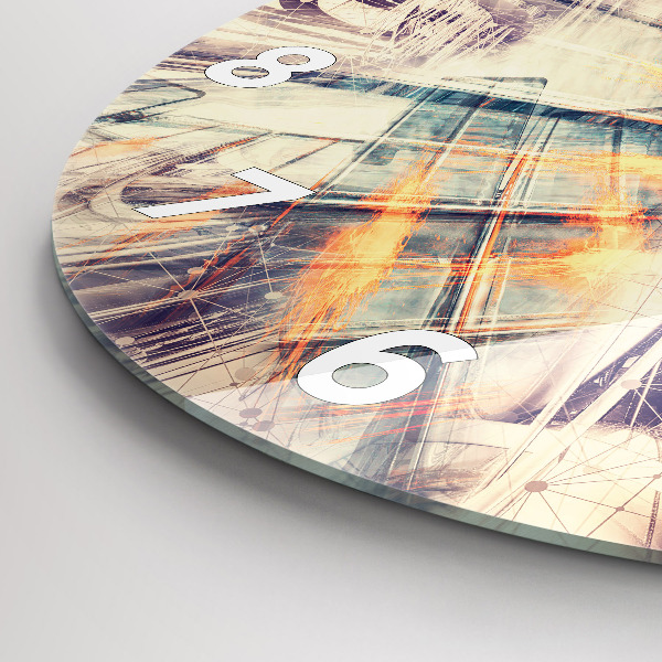 Round glass clock Abstract mechanism