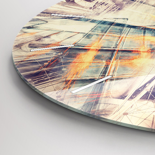 Round glass clock Abstract mechanism