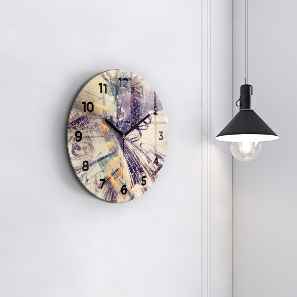 Round glass clock Abstract mechanism
