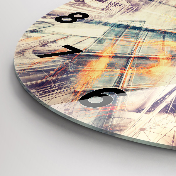 Round glass clock Abstract mechanism