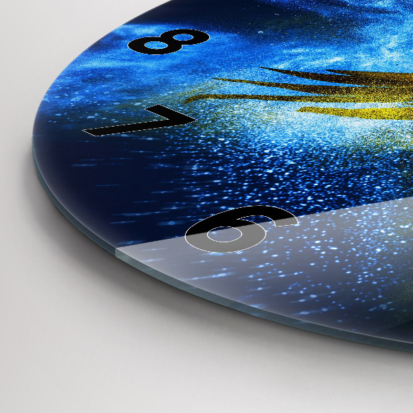 Round glass clock Colorful parrot