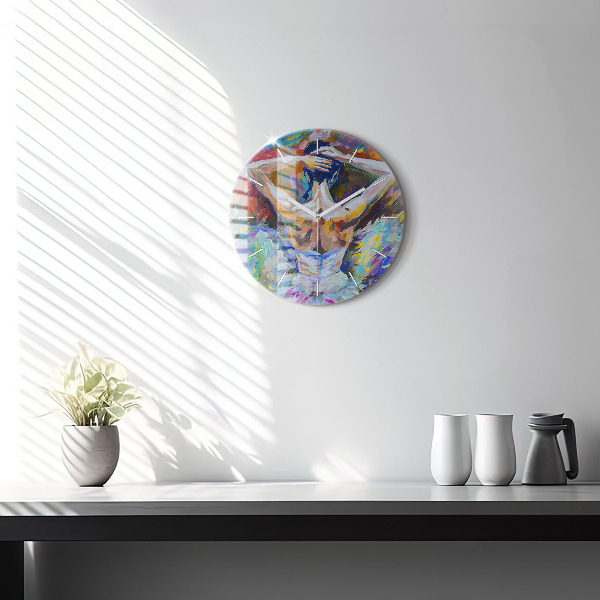 Round glass clock Painted Ballerina