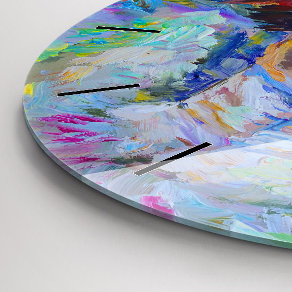 Round glass clock Painted Ballerina