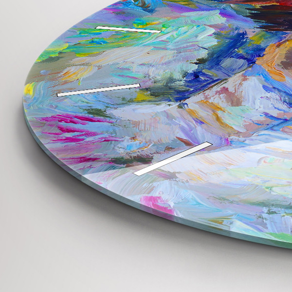 Round glass clock Painted Ballerina